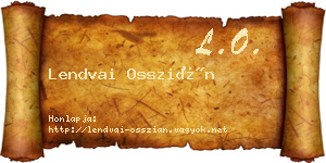 Lendvai Osszián névjegykártya